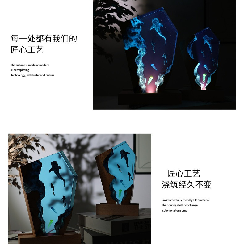 Resin Cave Whale Diver Desktop - Resin Art Wedding Gift recension och pris